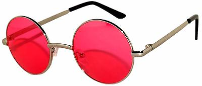 #ad Retro Round Circle Red Vintage Tint Sunglasses Metal Silver Frame Fix Hinge