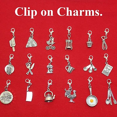 #ad Kitchen Charms with Lobster Clasp for Bracelet Key Chain or Purse Decor.