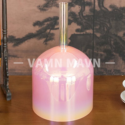 #ad Handle Clear Pink Colored F Note Heart Chakra Quartz Crystal Singing Bowl 7quot;