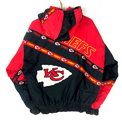 #ad Vintage Kansas City Chiefs Pro Player Full Zip Puffer Jacket Large Red Nfl