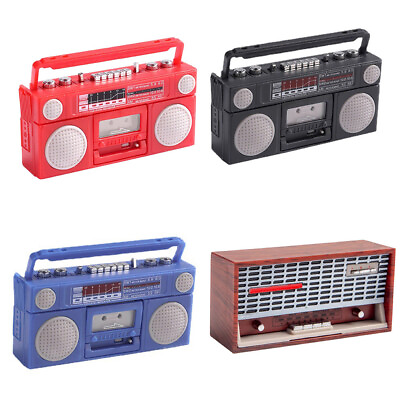 #ad Mini radio mini retro cassette recorder toy model 1 12 scale