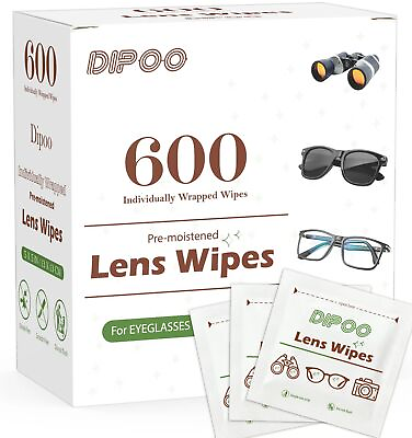#ad 600 Count Lens Wipes for Eyeglasses Eye Glasses Cleaner Wipes Pre moistened I...