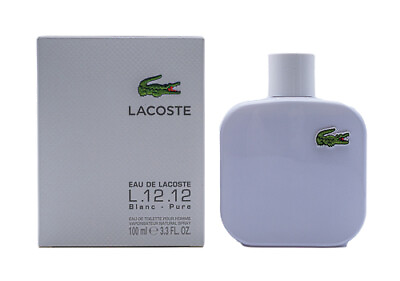 #ad Lacoste Blanc Pure White L.12.12 EDT Cologne for Men 3.3 3.4 oz New In Box $39.99
