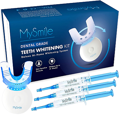 #ad MySmile Teeth Whitening Kit with LED Light Teeth Whitener Carbamide Peroxide Gel $27.95