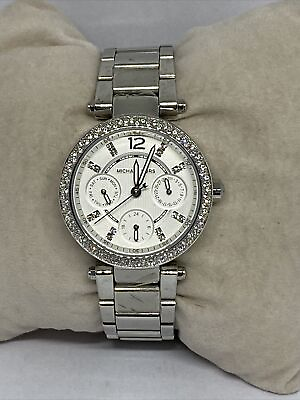 #ad Michael Kors Parker MK5615 Womens Silver Stainless Steel Analog Dial Watch VK403