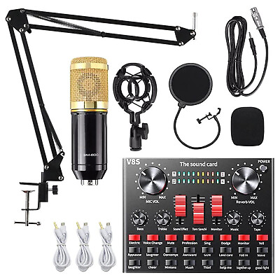 #ad Complete Home Studio Recording Kit Mixer Condenser Mic for PC Music Podcast