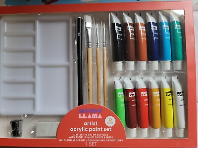 #ad ARTIST ACRYLIC Assorted 12 Color PAINT SET paintbrushes Sketch Pencil $5.60