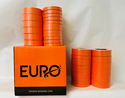 #ad Mix Case of PREMIUM MASKING TAPE Orange 1 1 2 inch amp; 3 4quot; 36 Rolls 4 sleeves