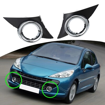 #ad Car Front Fog Light Cover Chrome Foglights Frame Grill Auto Accessories for4179