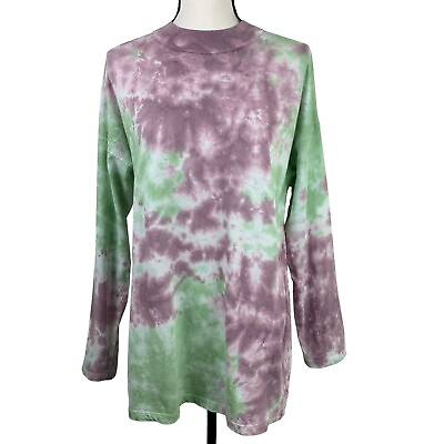#ad We The Free People Tie Dye Oversized Tunic Top Small Long Sleeve Tee Shirt