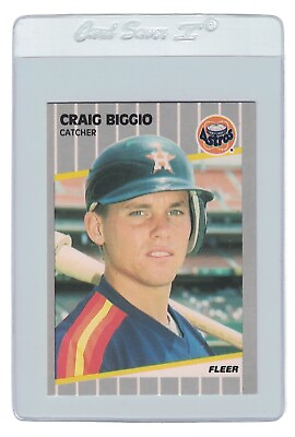 #ad CRAIG BIGGIO 1989 Fleer MLB Baseball Rookie CARD Houston ASTROS #353 Pack Fresh