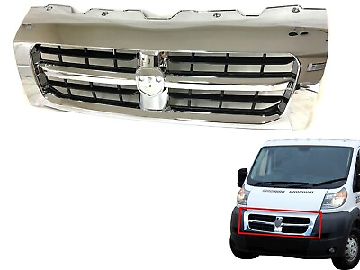 #ad New Fits 2014 2018 Promaster Chrome Grille Front Bumper Upper Grille 1500 3500