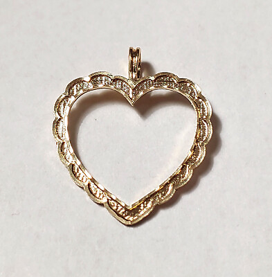 #ad New 14k Gold Heart Charm Pendant