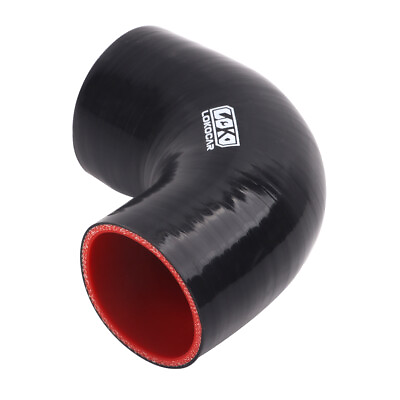 #ad Silicone Hose 2.5quot; To 3quot; Inch 90° Degree Reducer 63mm 76mm Pipe Coupler Black