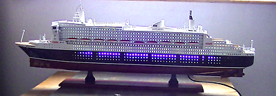 #ad QUEEN MARY 2... 31quot; Wood plastic metal Model With Lights w condition issues