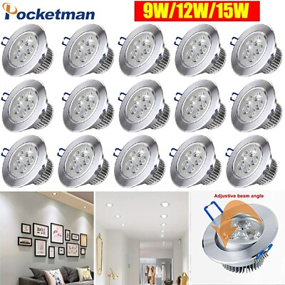 #ad 10 20 30 40PC Dimmable 15W LED Downlight Spotlight Recessed Ceiling Bulb Lamp US $152.99
