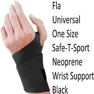 #ad Fla Universal One Size Safe T Sport Neoprene Wrist Support Black