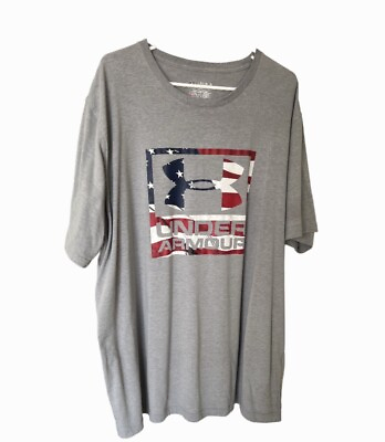 #ad Under Armour Men#x27;s UA Freedom Red White Blue USA T Shirt Gray 3XL