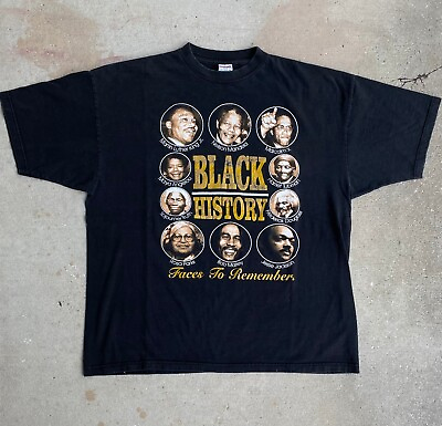 #ad Vintage Black History Faces To Remember Malcom X MLK Jr Bob Marley Rap T Shirt