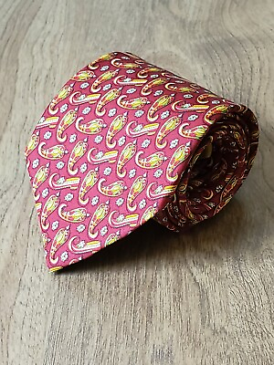 #ad Salvatore Ferragamo Maroon Silk Tie Made in Italy 59quot; Length 3.75quot; Width Chili