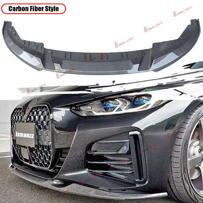 #ad For 2021 24 BMW 4 Series G26 Gran Couple M sport Carbon Style Front Bumper Lip