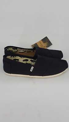 #ad TOMS MENS CLASSIC BLACK CANVAS SLIP ON COMFORTABLE SHOES 001001A07 BLK SIZE 9