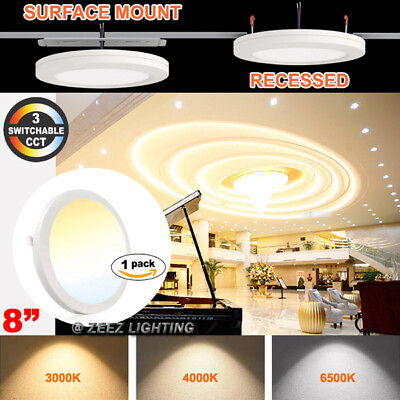 #ad 25W 8quot;3CCT LED Ceiling Panel Down Light Bulb Lamp Fixture Surface Mount Recessed $23.35