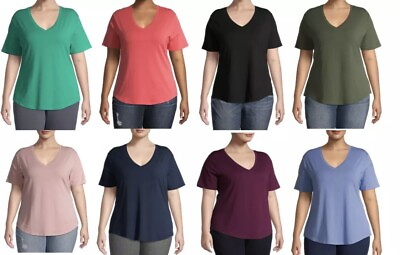 #ad New Women’s Terra amp; Sky V Neck T Shirt Plus Sizes 1X 3X 4X 16W 40W Sleeves NWT