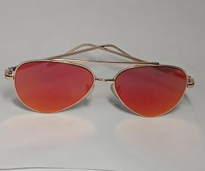 #ad Steve Madden Pink Mirrored Gold Aviator Sunglasses