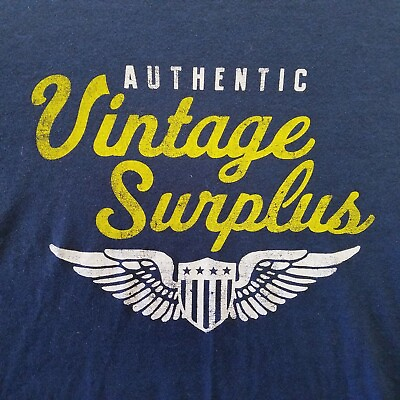 #ad Authentic Vintage Surplus Tee Men#x27;s size Medium T Shirt Crest Eagle Wings blue