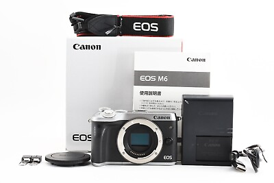 #ad Canon EOS M6 24.2 MP Mirrorless Digital Camera Silver w Box Exc #2101361A