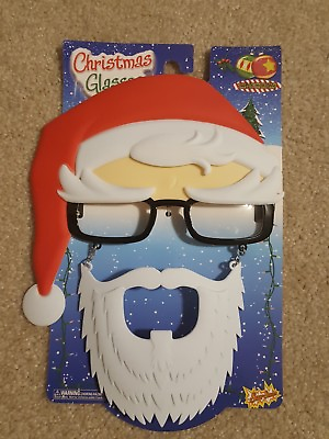 #ad NEW Santa Claus Christmas Eye Glasses Funny Hilarious Cool Sun Staches w Hat