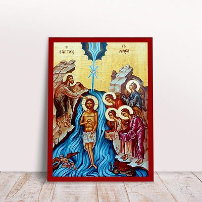 #ad #ad Jesus Baptism Greek byzantine orthodox icon handmade