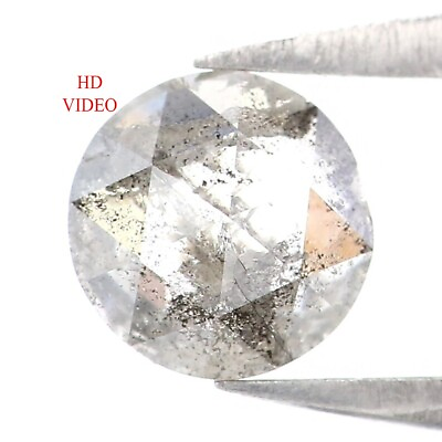 #ad 0.54 CT Natural Loose Rose Cut Diamond Black Grey Color 5.20 MM Rose Cut N7721