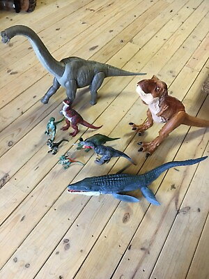 #ad Jurassic Park World Dinosaur Lot Mosasaurus Tyrannosaurus Rex Brachiosaurus