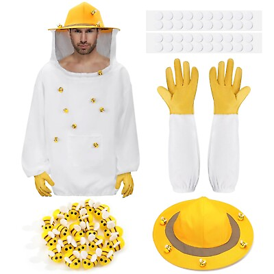 #ad 42 Pcs Beekeeper Set Including 1 Pcs Breathable Beekeeper Costume 1 Pairs Bee...