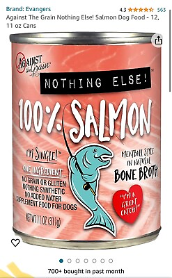 #ad SHIP SAME DAY Against The Grain Nothing Else Salmon Dog Food 12 11 oz Cans