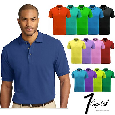 #ad Men#x27;s Polo Shirt Dri Fit Golf Sports Cotton T Shirt Jersey Casual Short Sleeve
