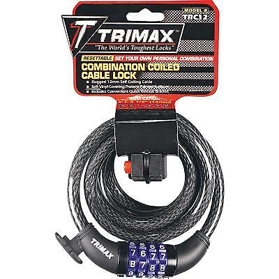#ad Trimax Trimaflex Coiled Lock 72in. Cable with Combination Lock TRC12