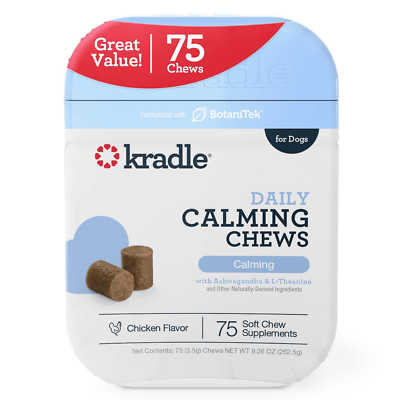 #ad Kradle Calming Daily Soft Chews for Stress amp; Anxiety in Dogs Chicken Flavor 75Ct