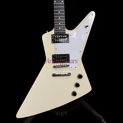 #ad Custom Explorer Classic White Special Shape Electric Guitar HH T O M Bridge