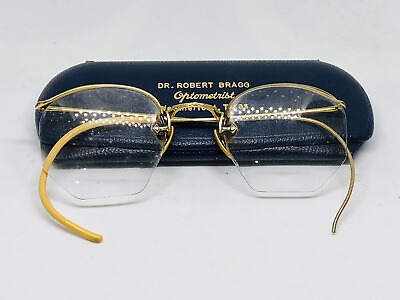 #ad 1 10 12K Gold Filled Eyeglasses Glass Octagon