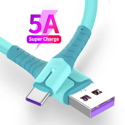 #ad 5A TYPE C Liquid Silicone Data Cable With Light Fast Charging Charger USB Cable