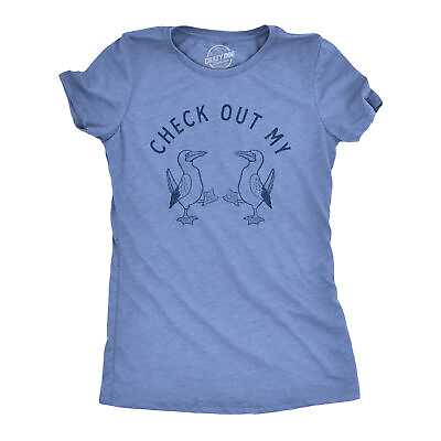 #ad Womens Check Out My Boobies T Shirt Funny Sarcastic Blue Footed Boobies Novelty