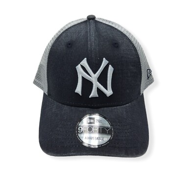 #ad New Era New York Yankees 9Forty Trucker Cooperstown Washed Adjustable Snapback $32.99