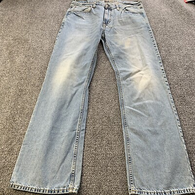 #ad American Eagle Mens Original Boot Jeans Blue Denim Size 34x34 Actual 34x32.5