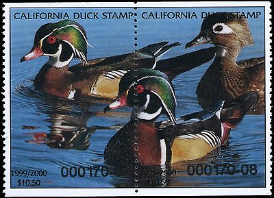 #ad CALIFORNIA #29 1999 STATE DUCKWOOD DUCKS PAIR by Robert Steiner