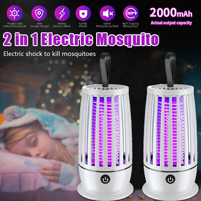 #ad 2Pack Electric Mosquito Insect Killer LED Lamp Zapper Fly Bug Trap Pest Control