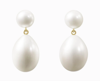 #ad AAA 7mm and 8 10mm real natural south sea white pearl earrings 18K Gold