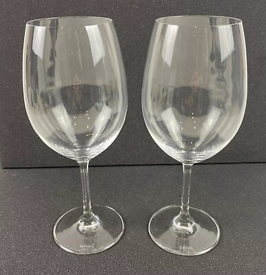 #ad Stolzle Lausitz Crystal Lead Free Bordeaux Red Wine Glass Set of 2 Made Germany
